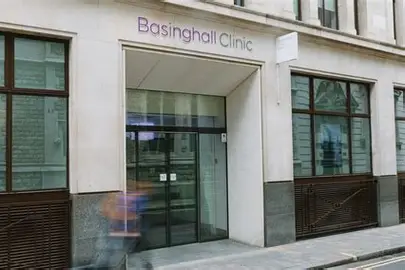 Front entrance of Bupa Basinghall Hospital in the City of London