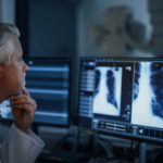private lung function test doctor looking at results